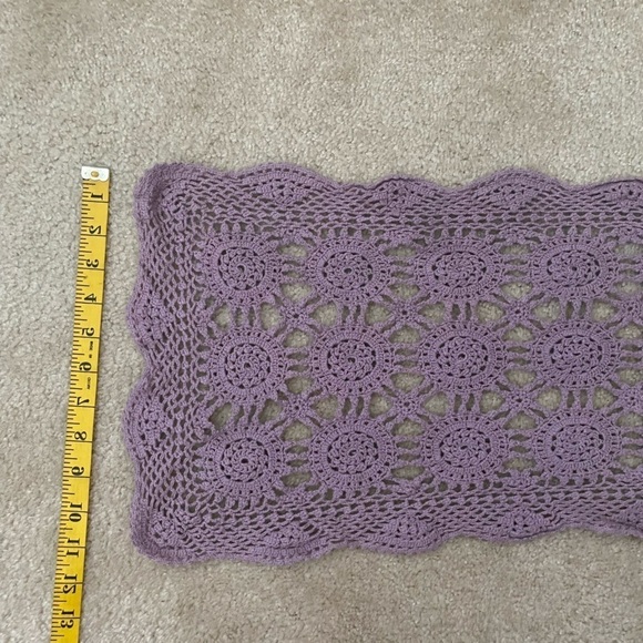 Vintage Lavender Crocheted Scarf - Picture 4 of 4